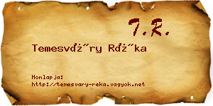 Temesváry Réka névjegykártya